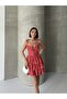 Strappy Dress Skirt Flounce Dress Chest Padded Red Mini Dress Floral Dress Patterned Dress - 3