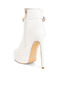 Women Metallic Chain Detail Boots in White - 3