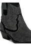 Women Rhinestones Embellished Cowboy Boots in Black - 5