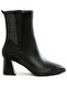 Women Mesh Detail Pointy Ankle Boots in Black