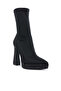 Women Lycra Rhinestone Detail Ankle Boots in Black - 2