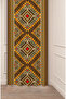 Authentic Anatolian Motifs Old Ancient Patterned Special Design Digital Printed (Single Wing) Stylish Background Curtain