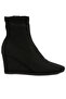 Women Microfiber Wedge Sock Boots in Black
