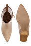 Women Mesh Detail Pointy Ankle Boot in Gold - 4