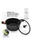 Stock Pot With Glass Lid Black 28cm Diamond Series Series Aluminum With Induction Bottom - 3