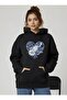 Blue Flower Heart Printed Oversize Unisex Women/Men Hooded Sweatshirt