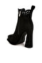 Women Studs Embellished High Ankle Boots in Black - 3