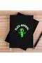 Alien Lifting Black Unlined Canvas Notebook