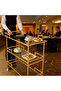 FFD Modern 3-Tier Metal Serving Cart with Clear Glass Shelves 1.3cm Thick Frame 80x40x90cm Gold - 4