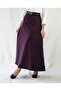 Belt Detail Maxi Size Loose Purple Patterned Woven Skirt