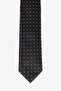 Men's Black-Grey Patterned Silk Tie - 2