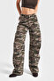 Women's Camouflage Color 1W5-28 Baggy Fit Loose Cut Inner Length 83cm Trousers