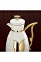 Almarjan Vacuum Flask Set Plastic Push Button 0.7 L + 1 L Ivory & Gold - 5