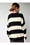 Women's Hair Braid Pattern V-Neck Oversize Vintage Knitwear Sweater Fmoda1071 - 4