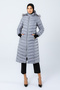 Women's Metallic Gray Long Puffer Jacket