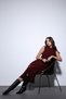 Burgundy Belt Detailed Women's Midi Dress - 3