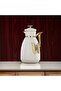 Almarjan Vacuum Flask Set Plastic Push Button 0.7 L + 1 L Ivory & Gold - 3