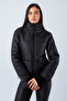 Women's Black Short Puffer Jacket - 7