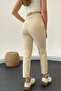 Ns-21633 High Waist Cream Mom Jeans Stretch Fabric Stretchy Extra Comfortable Fit Light Denim Pants - 4