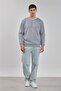 Crew Neck Logo Men's Sweatshirt - Light Gray - 2