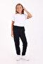 Unisex Children's Elasticated Cuffs & Waist Sweatpants with Pockets, Fleece Lined Cotton Single Bottom Black 6-16 Years Old