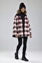 Women's Plaid Fabric Detailed Quilted Design Coat - 6