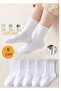 5 Pairs of White Cotton College Tennis Children's Socks