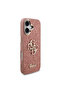 iPhone 17 Compatible Case Licensed 4g Glitter Cover with Large Metal Camera Frame and Logo Pink - 4