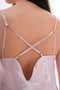 Satin Woven Nightgown with Rope Straps, Nightgown with Detachable Collar and Back Detail - 6