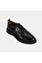 Men's Black Adjustable Buckle Leather Casual Shoes - 5