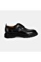 Men's Black Adjustable Buckle Leather Casual Shoes - 2