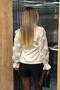 Women's Sleeves Chiffon Rose Detailed Blouse White - 7