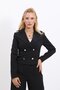 Black Trench Collar Jacket - 2