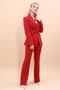 Men's Lapel Cross-Collar Jacket & Spanish-Cut Trousers - Red - 1047530 - 5