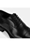 Men's Black Lace-Up Leather Classic Groom Shoes - 6