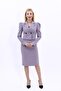 Shirt Collar Short Jacket & Plain Tight Skirt-Anthracite - 1057540
