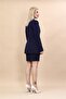 Men's Collared Blazer Jacket & Slit Straight Slim Skirt - Navy Blue - 1034502 - 4