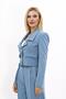 Light Blue Low Collar Mini Jacket - 2