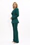 Men's Lapel Single Button Classic Jacket & Flared Trousers - Emerald - 1025530 - 3