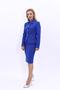 Shirt Collar Classic Jacket & Plain Tight Skirt- Cobalt