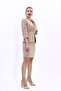 Zero Neckline Plain Short Jacket & Slit Plain Tight Skirt-Stone - 1015502 - 5