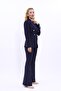 Men's Lapel Cross-Collar Jacket & Spanish-Cut Trousers - Navy Blue - 1047530 - 4