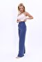 Corsage Belt Palazzo Trousers-Indigo - 3