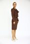 Shirt Collar Short Jacket & Plain Tight Skirt - Chestnut - 1055540 - 3