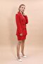 Men's Collared Blazer Jacket & Slit Straight Slim Skirt - Red - 1034502 - 3