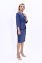 Zero Neckline Plain Short Jacket & Plain Tight Skirt - Indigo - 1015540 - 3