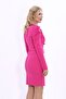 Men's Lapel Drape Sleeve Short Jacket-Fuchsia - 3
