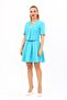 V-Neck Short Jacket & Short Flared Skirt-Turquoise - 1052542 - 5