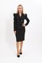 Shirt Collar Short Jacket & Plain Tight Skirt - Black - 1057540
