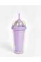 Cup with Straw, Water Bottle, Cute Drinking Bowl, 450 Ml, Double Layered with Beads